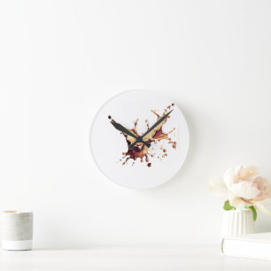 Horloge Ronde Éclaboussure de café