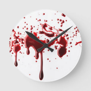 Horloge Ronde éclaboussure de sang 3