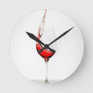 Horloge Ronde éclaboussure en verre de vin
