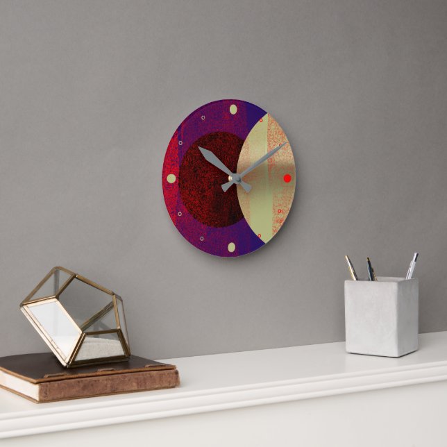 Horloge Ronde Éclipse lunaire - abstrait (Bureau)
