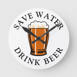 Horloge Ronde Économisez de la bière à boire
