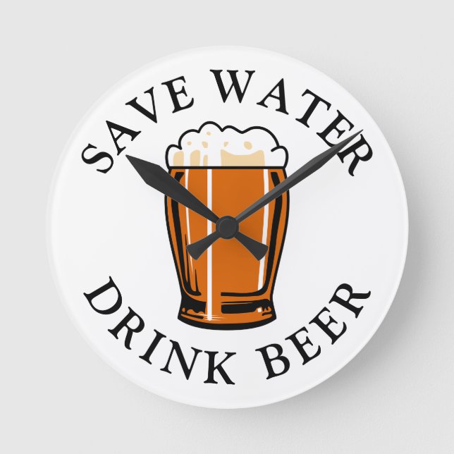 Horloge Ronde Économisez de la bière à boire (Recto)
