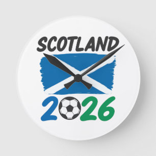 Horloge Ronde Écosse 2026 Design pour les fans de football / Sal