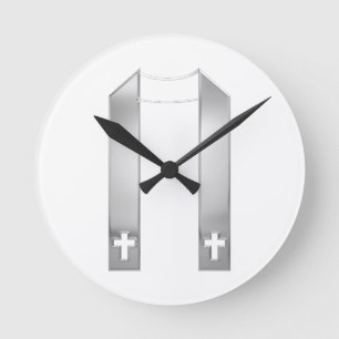 Horloge Ronde Écouter en 3D le stèle du prêtre d'argent