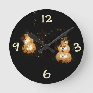 Horloge Ronde Écran Luminaire Snowman
