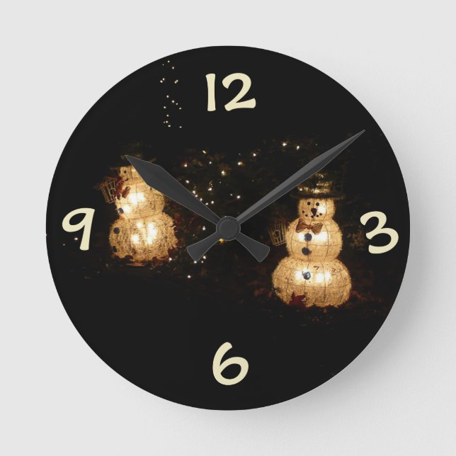 Horloge Ronde Écran Luminaire Snowman (Recto)