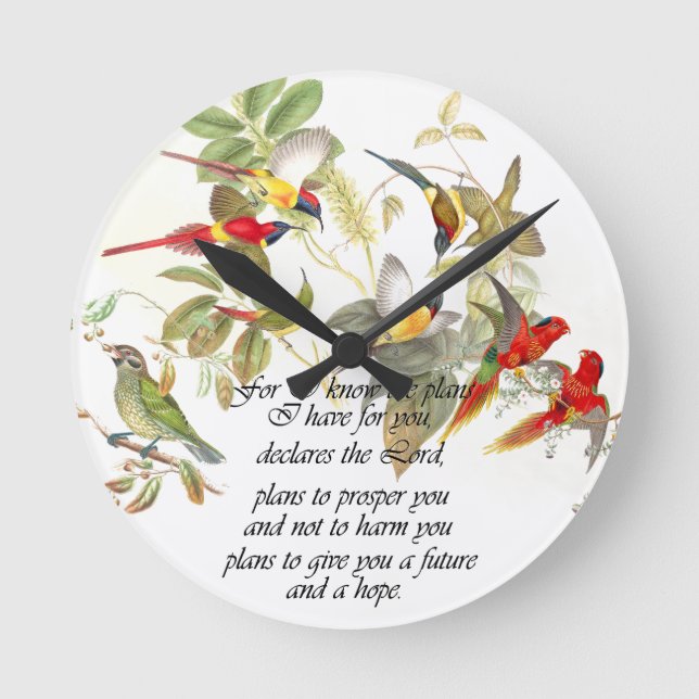 Horloge Ronde Écriture biblique Inspiration chrétienne (Recto)