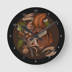 Horloge Ronde Écureuil de la nature