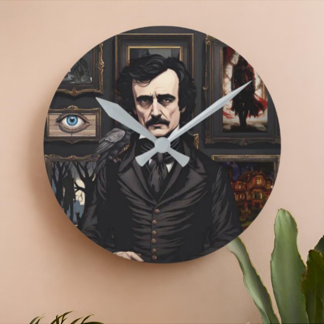 Horloge Ronde Edgar Allan Poe (Créateur téléchargé)