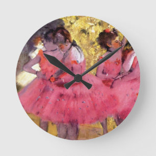 Horloge Ronde Edgar Degas - Danseurs en rose - Amoureux de balle