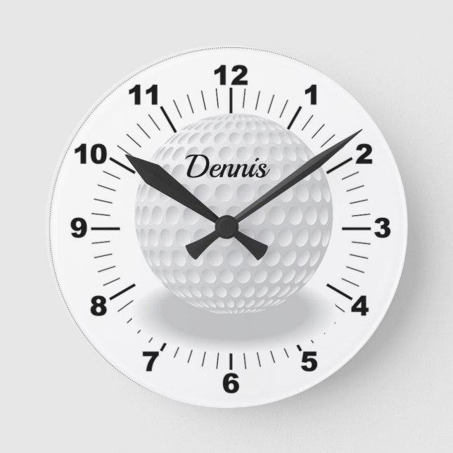Horloge Ronde Editable White Golf Ball With (Recto)