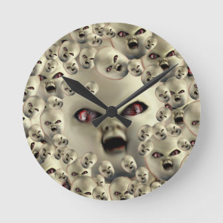 Horloge Ronde effrayant doll face produits sombre art