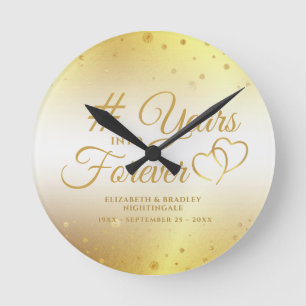 Horloge Ronde Elegant Anniversary Gold YEARS INTO FOREVER
