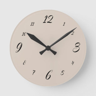 Horloge Ronde Élégant beige crème et noir