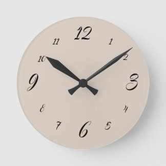 Horloge Ronde Élégant beige crème et noir