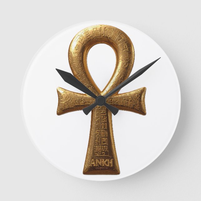 Horloge Ronde Elegant Egyptian Ankh Symbol Wall Art (Recto)
