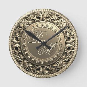 Horloge Ronde Élégant et beau monogramme