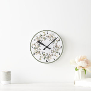 Horloge Ronde Élégant floral