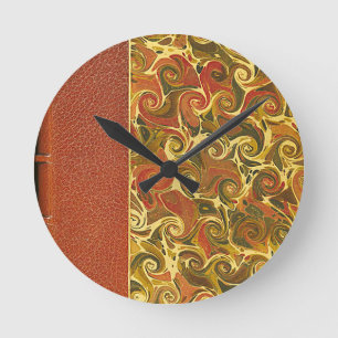 Horloge Ronde Élégant livre d'antiquités, Motif de swirl orné
