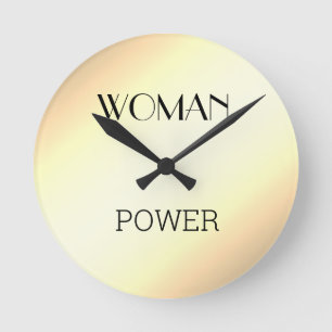Horloge Ronde Élégant métal or féminin puissance