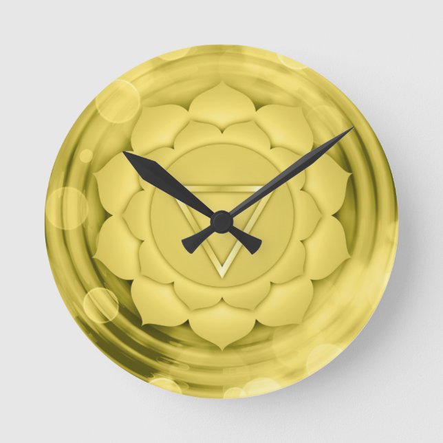 Horloge Ronde Elégant or Chakra Zen Yoga méditation spirituelle (Recto)