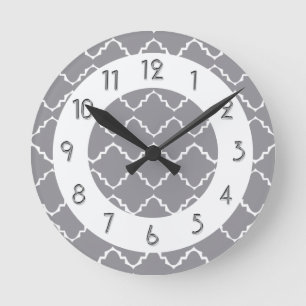 Horloge Ronde Elegant Quatrefoil Pattern