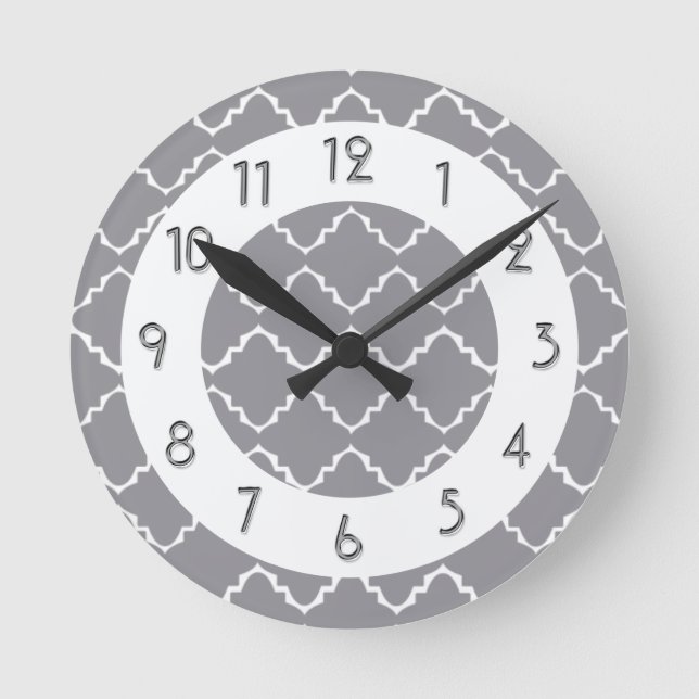 Horloge Ronde Elegant Quatrefoil Pattern (Recto)