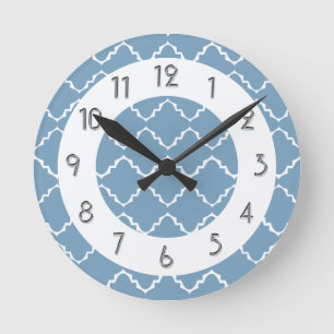 Horloge Ronde Elegant Quatrefoil Pattern