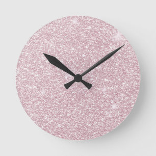 Horloge Ronde Élégante parties scintillant abstraite à la mode r