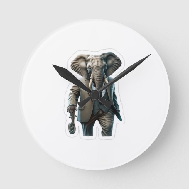 Horloge Ronde éléphant moderne (Recto)