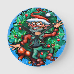 Horloge Ronde Elf Wreath