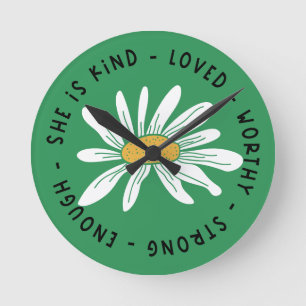 Horloge Ronde Elle est gentille aimée digne forte assez Citation