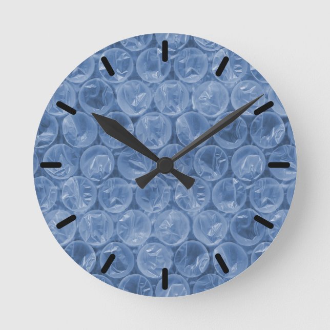 Horloge Ronde Emballage de bulle bleue (Recto)