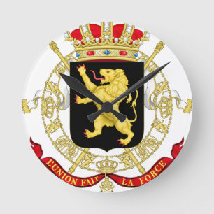 Horloge Ronde Emblème belge - Coat of Arms of Belgium