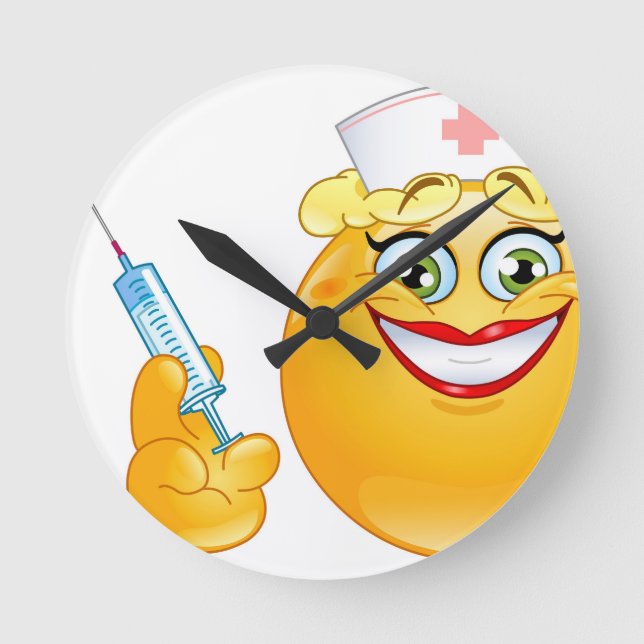 Horloge Ronde emoji d'infirmière (Recto)