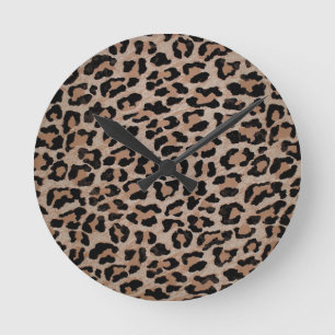 Horloge Ronde empreinte de léopard cheetah