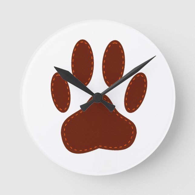 Horloge Ronde Empreinte de patte de chien de garde (Recto)