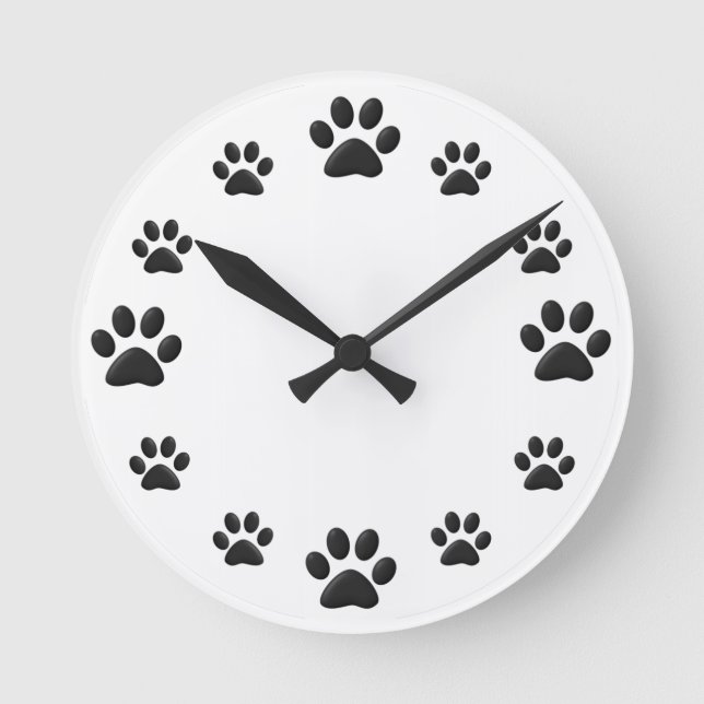 Horloge Ronde Empreintes de pattes (Recto)