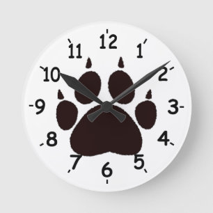 Horloge Ronde Empreintes de pattes de chat