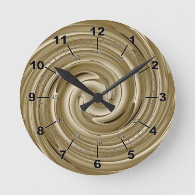 Horloge ronde en crème caramel (Recto)