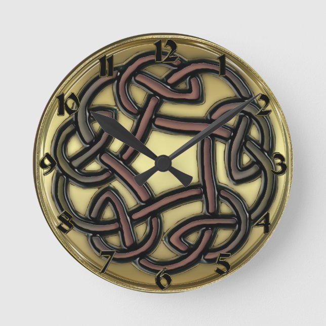 Horloge ronde en fer foncé Celtique noeud (Recto)