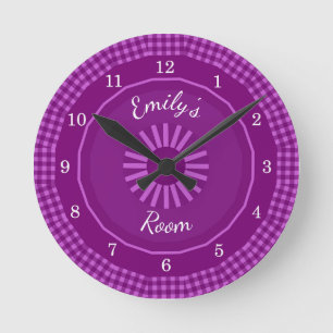 Horloge Ronde En vichy de raisins numérotés