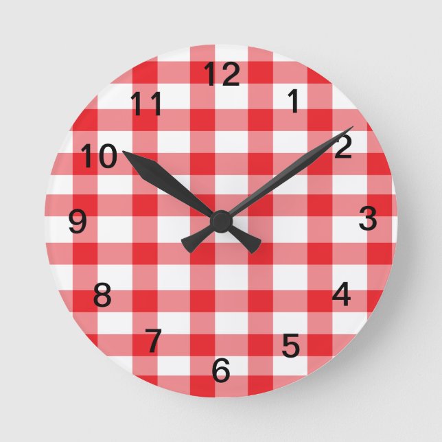 Horloge Ronde En vichy rouge (Recto)