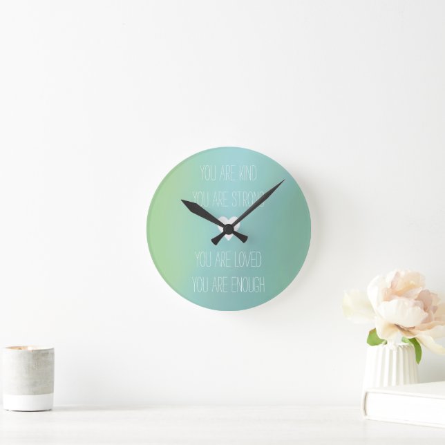 Horloge Ronde Encouragement d'affirmation positive cadeau person (Maison)