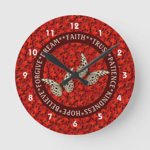 Horloge Ronde encouraging Words Affaire Leaves