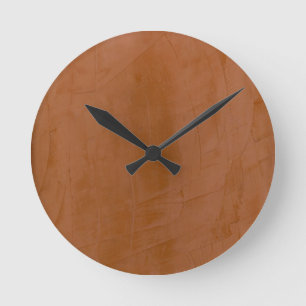 Horloge Ronde Enduit vénitien tangerine
