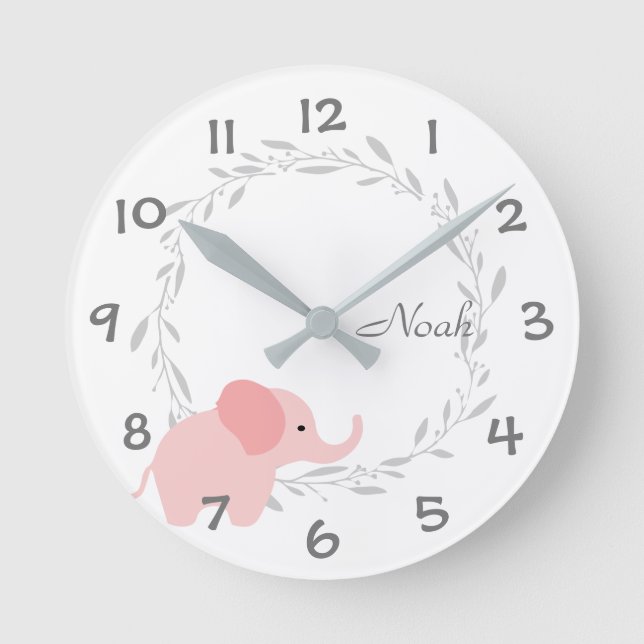 Horloge Ronde Enfants d'éléphant de safari de jungle/horloge (Recto)