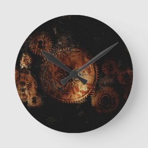 Horloge Ronde Engins de machinerie rustique - Engrenages à vapeu