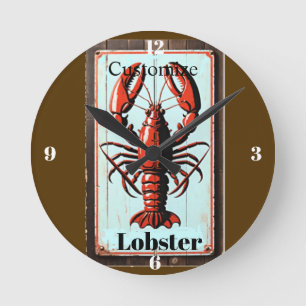 Horloge Ronde Enseigne vintage homard Thunder_Cove