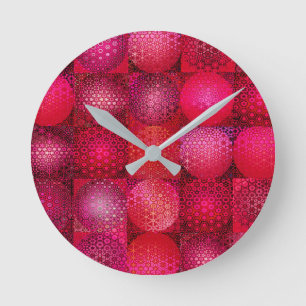 Horloge Ronde Ensemble de mosaïque circulaire en rouge